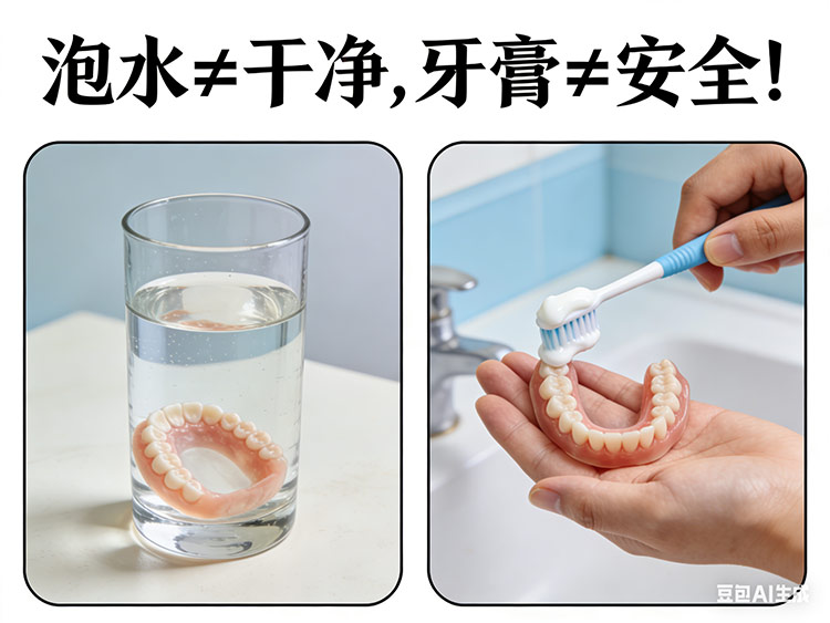老年人義齒維護誤區大盤點：泡水≠干凈，牙膏≠安全！